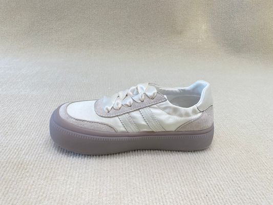 ODM White Satin Espadrilles Sneakers Soft Soled And Fashion Silk Ribbon