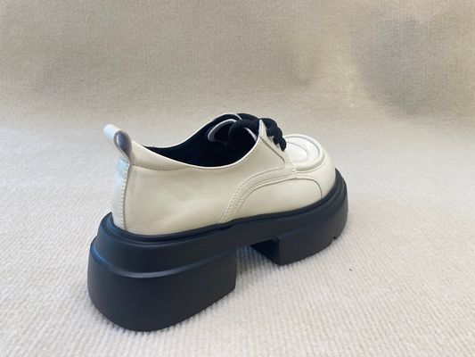 Thick Bottom Women Mule Shoes White Leather Mules Womens