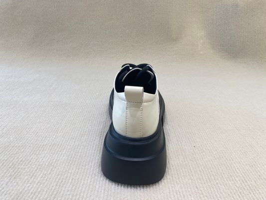 Thick Bottom Women Mule Shoes White Leather Mules Womens