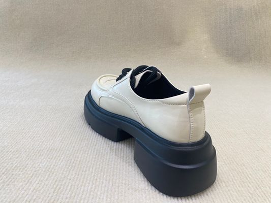 Thick Bottom Women Mule Shoes White Leather Mules Womens