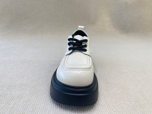 Thick Bottom Women Mule Shoes White Leather Mules Womens