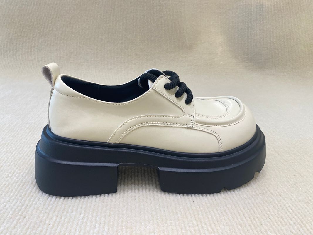 Thick Bottom Women Mule Shoes White Leather Mules Womens
